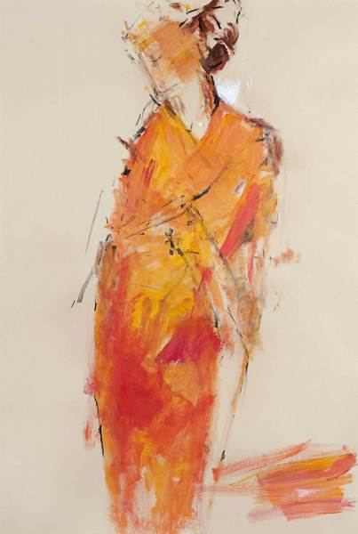 Woman in Orange Kimono